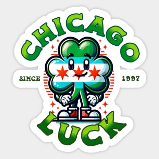 Chicago Luck Shamrock Sticker